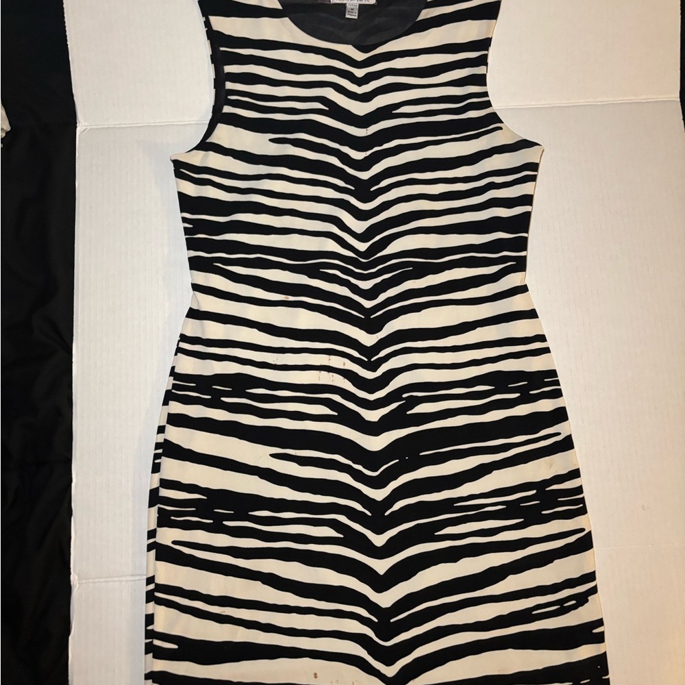 Jennifer Lopez Size M Zebra Print Sleeveless Dress